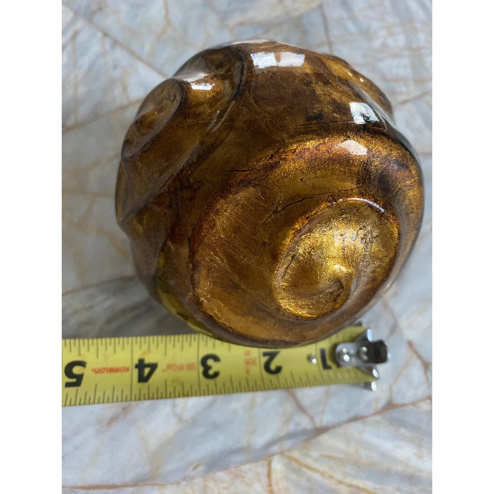 Pier 1‎ Decorative Orb Metallic Gold Bronze Swirl Textured Bowl Filler 4 Inch